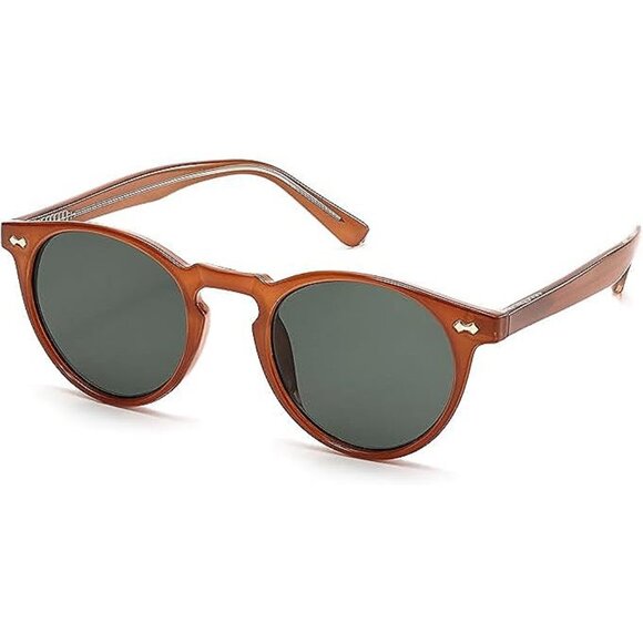 Small Retro Round Sunglasses for Women Men UV400 Protection Vintage Designer Tre